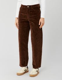 Pantalon velours l&eacute;opard