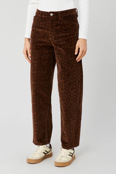 Pantalon velours l&eacute;opard