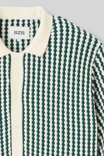 Chemise manches courtes rayée tricot