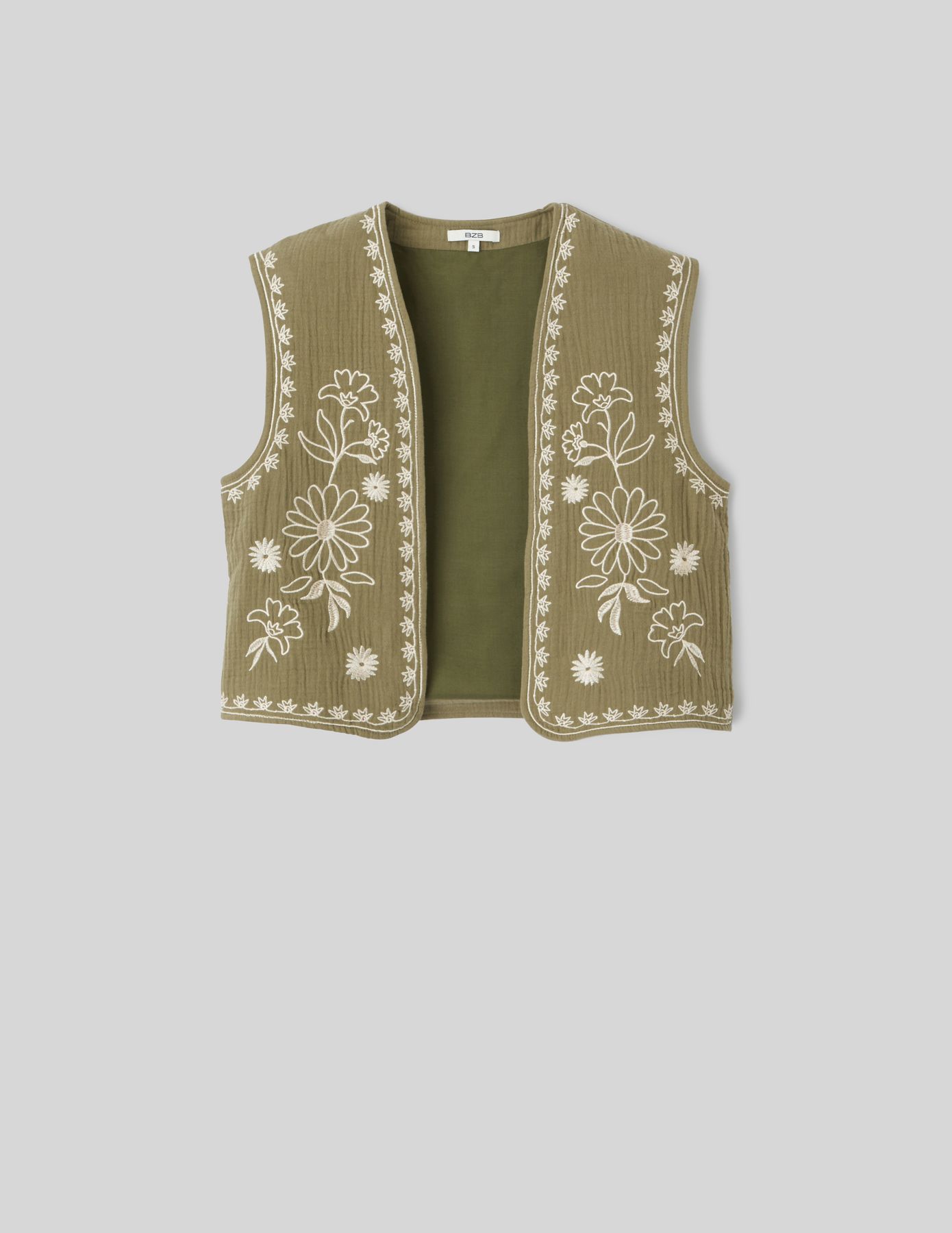 Veste sans manches brodée
