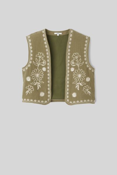 Veste sans manches brodée