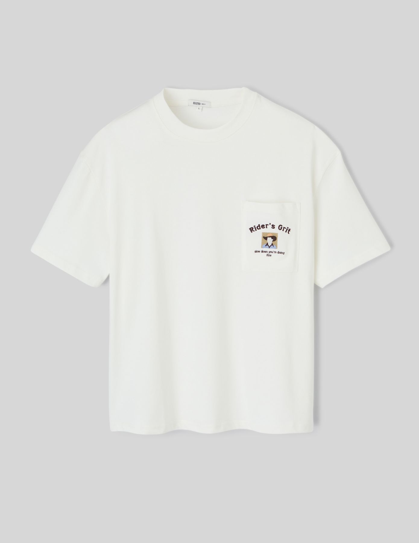 T-shirt poche brodé