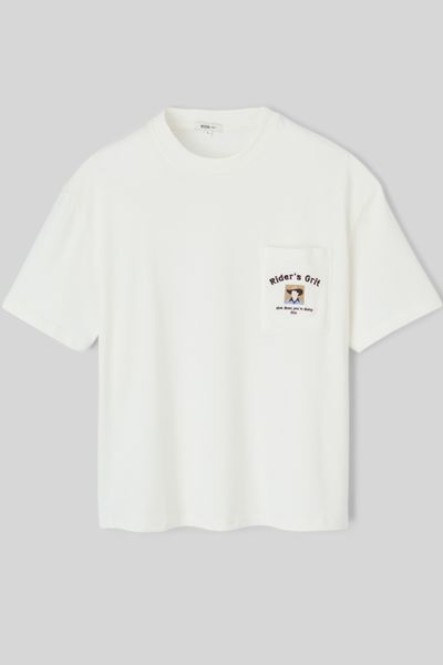 T-shirt poche brodé