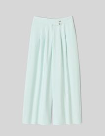 Pantalon fluide ceinture asym&eacute;trique