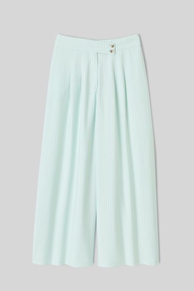 Pantalon fluide ceinture asym&eacute;trique