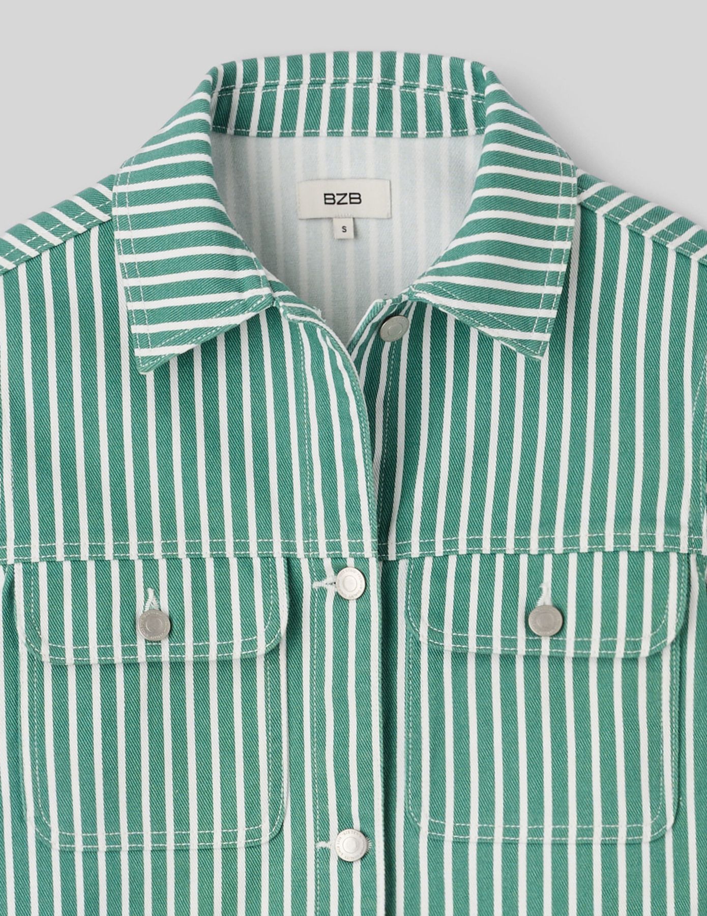 Veste en jean ray&eacute;e