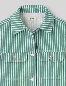 Veste en jean ray&eacute;e