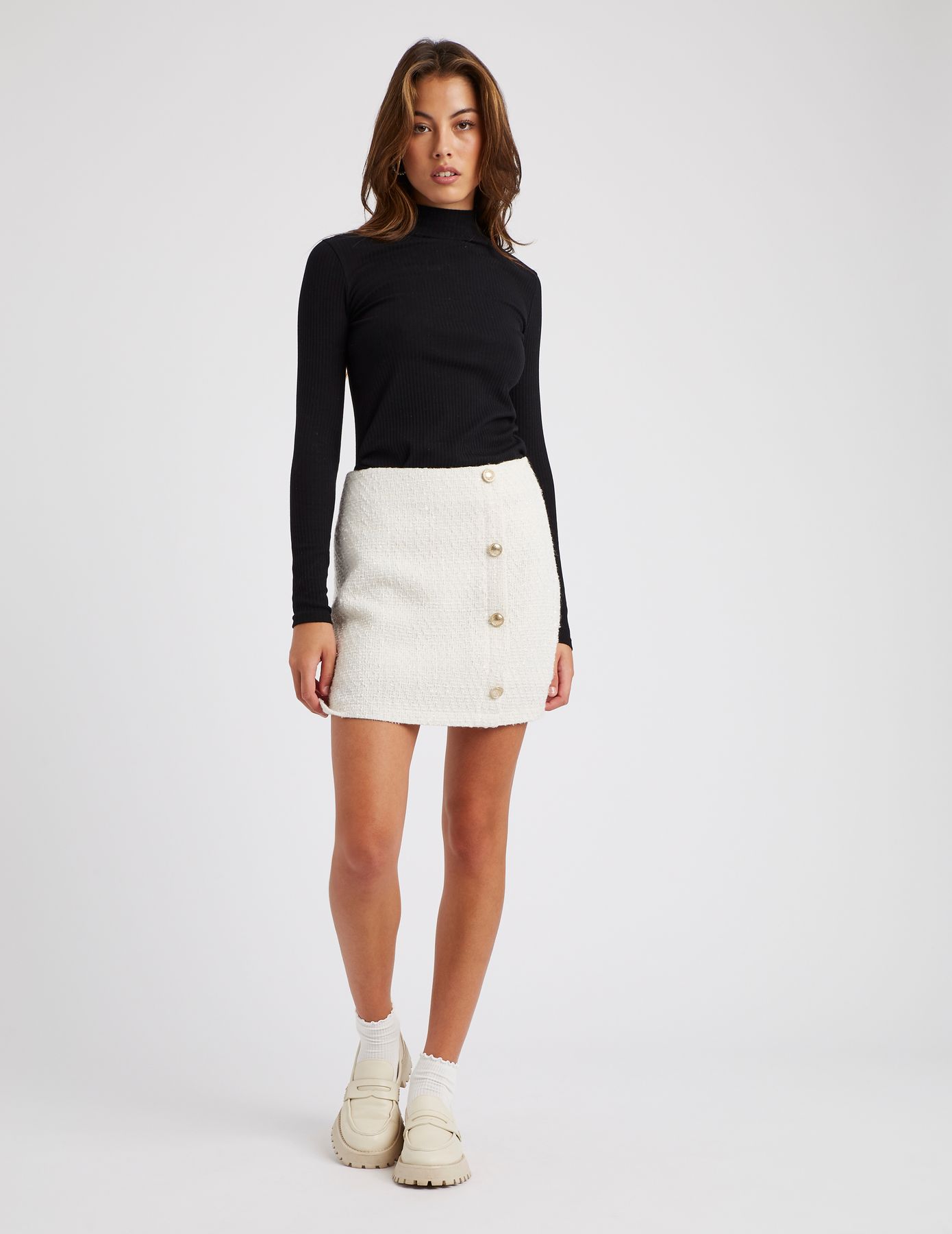Jupe short en tweed