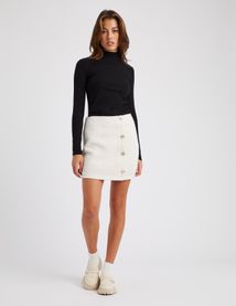 Jupe short en tweed