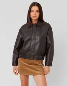 Blouson bombardier en tissu enduit
