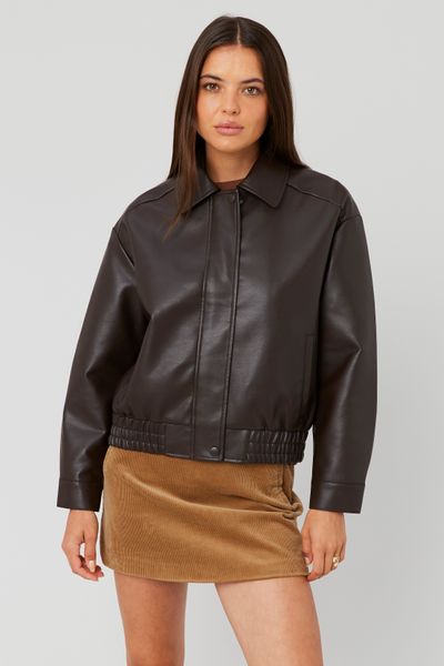 Blouson bombardier en tissu enduit
