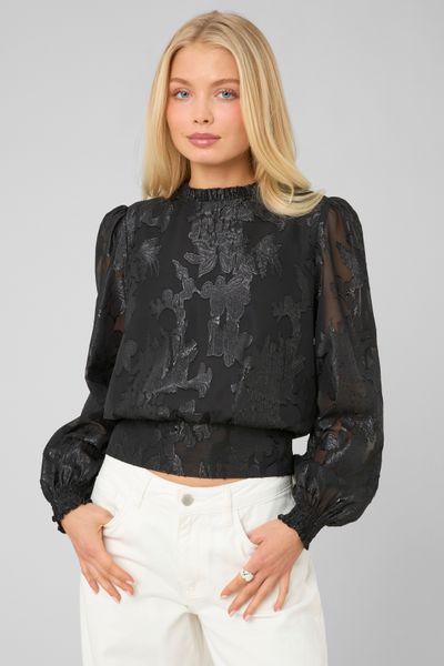 Blouse f&ecirc;te jacquard nou&eacute;e