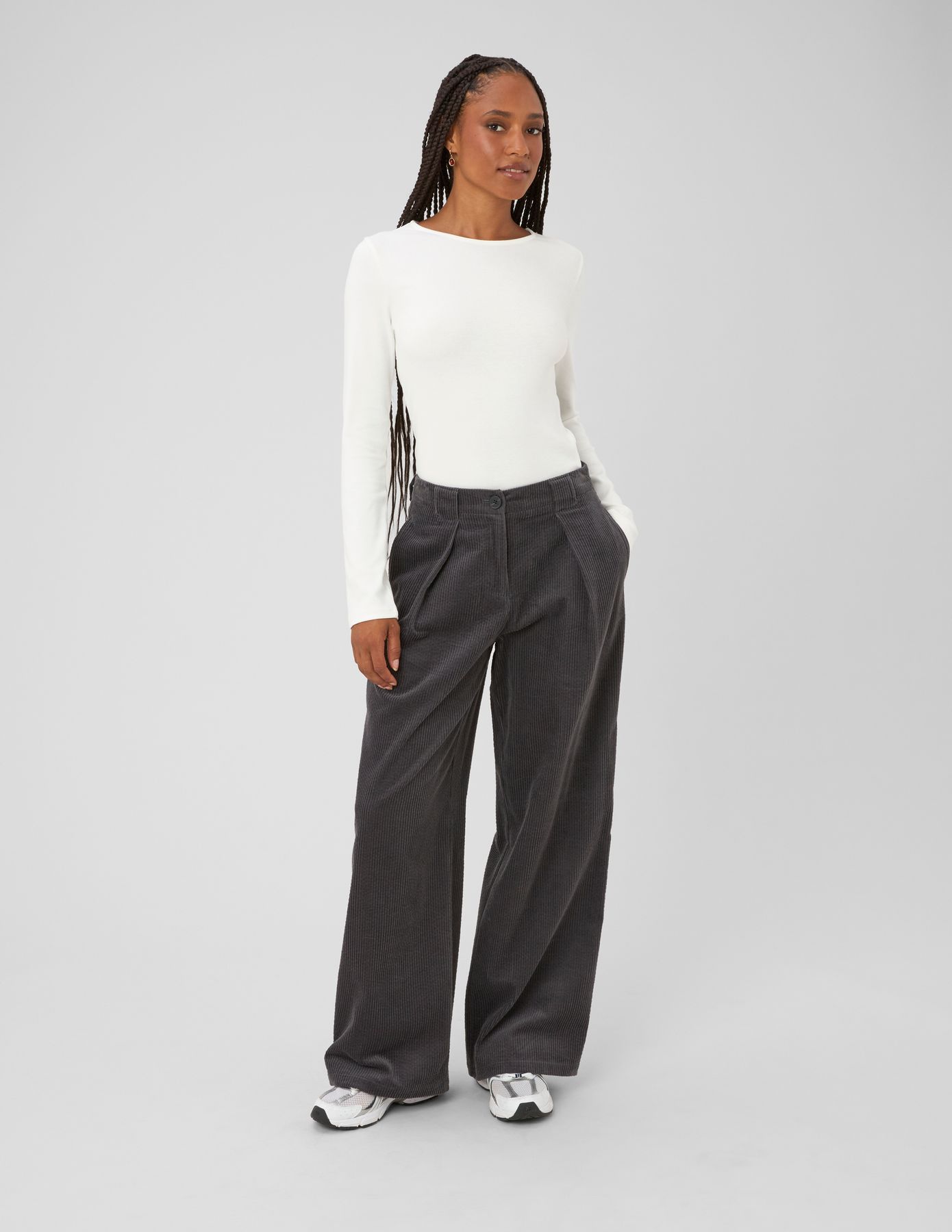 Pantalon large en velours