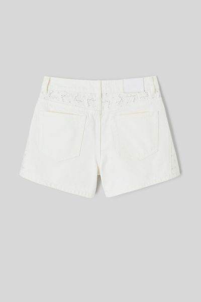 Short denim broderie anglaise
