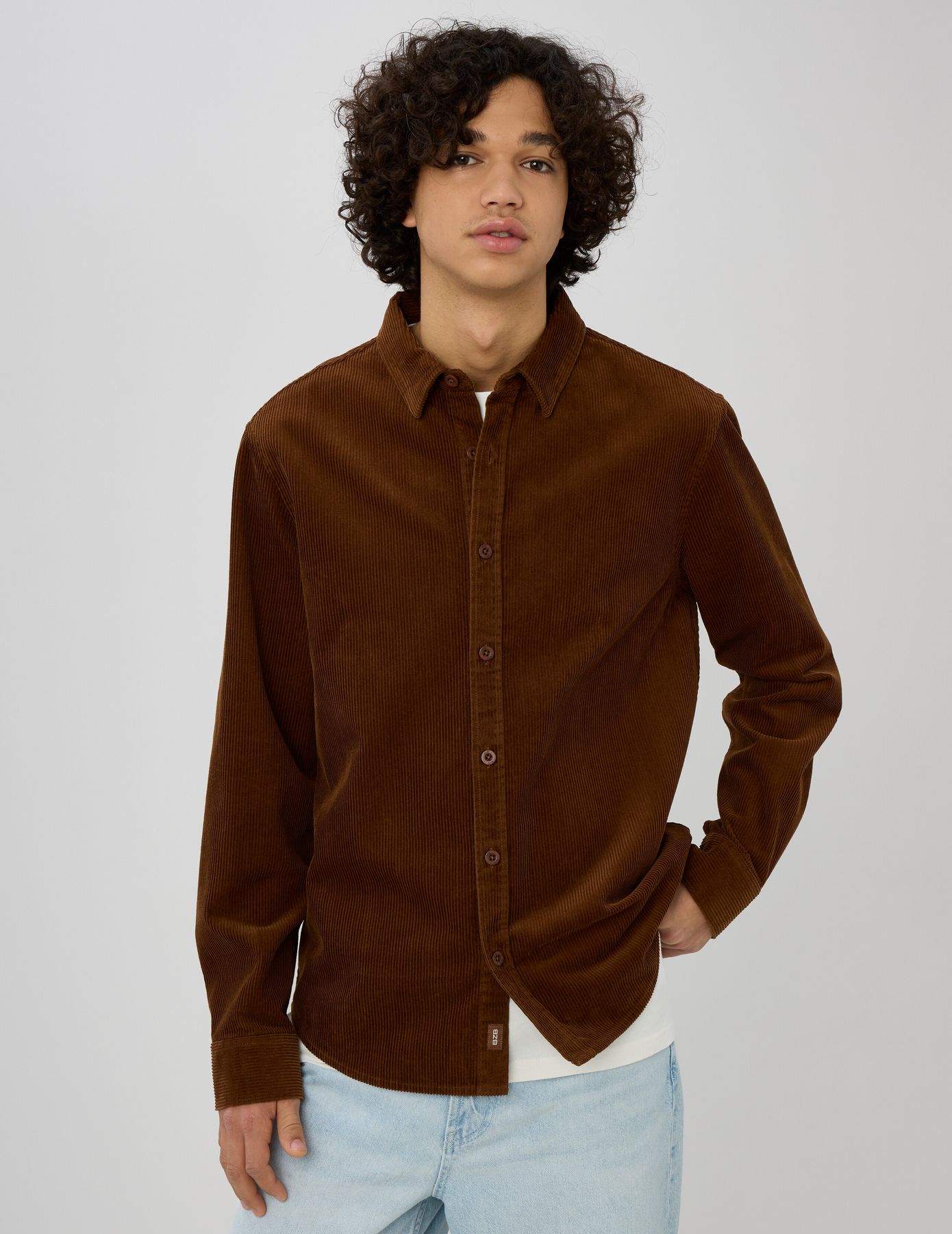 Chemise droite en velours