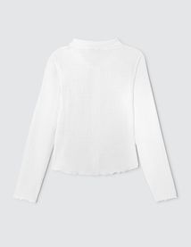 T-shirt boutonn&eacute; col chemise