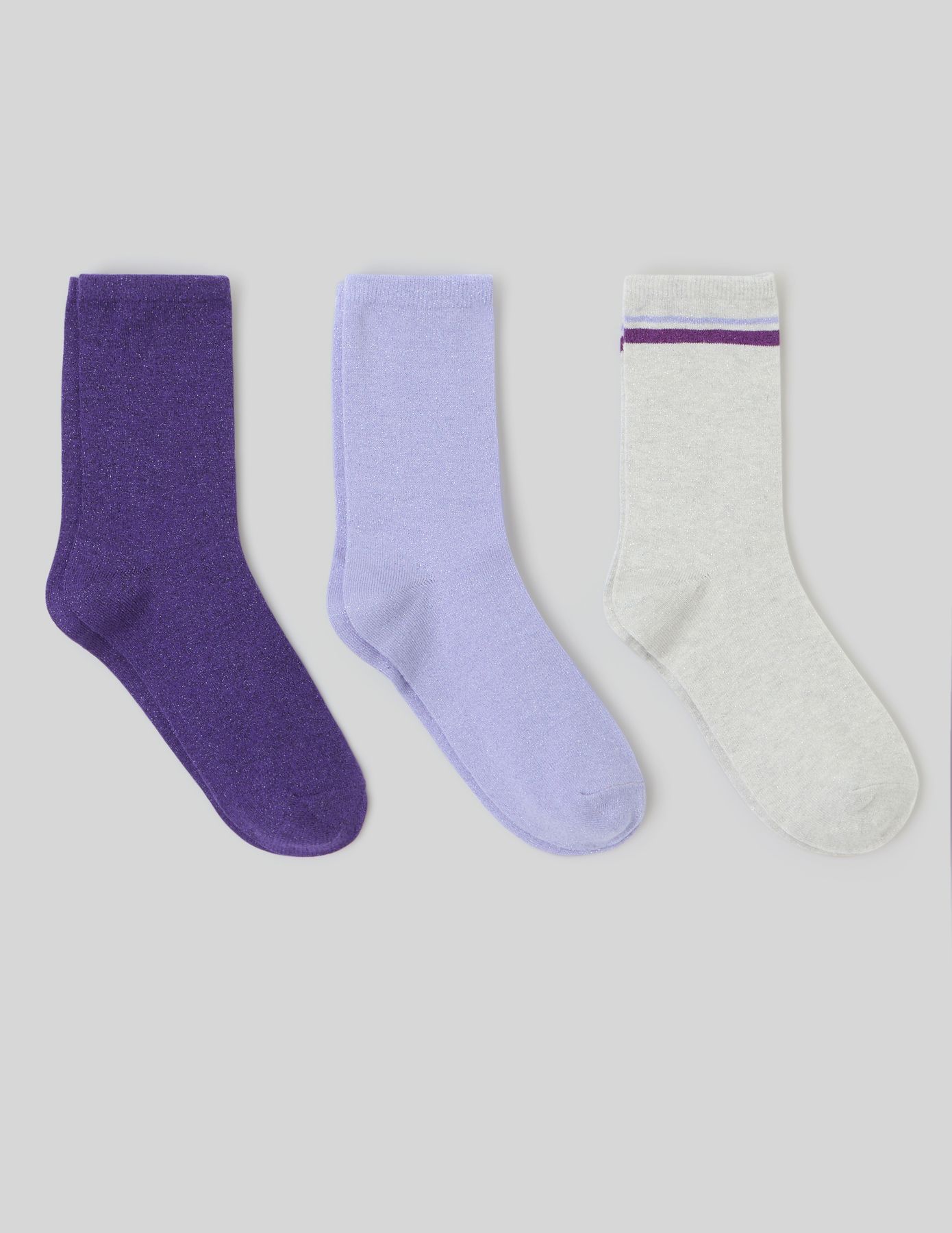 Lot de 3 paires de chaussettes sport lurex