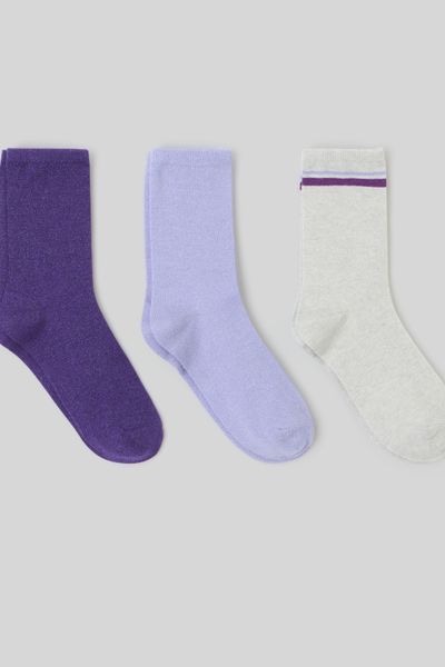 Lot de 3 paires de chaussettes sport lurex