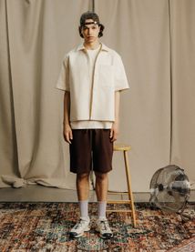 Chemise manches courtes textur&eacute;e