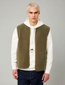 Blouson sans manches sherpa