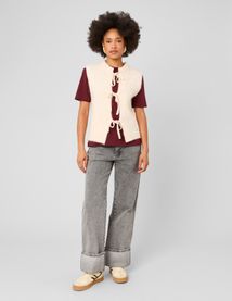 Gilet sans manches &agrave; noeuds