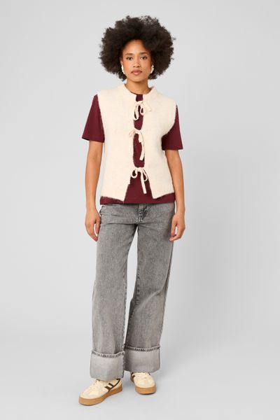 Gilet sans manches &agrave; noeuds