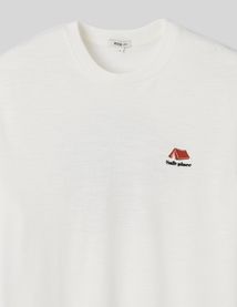 T-shirt mati&egrave;re flamm&eacute; imprim&eacute;