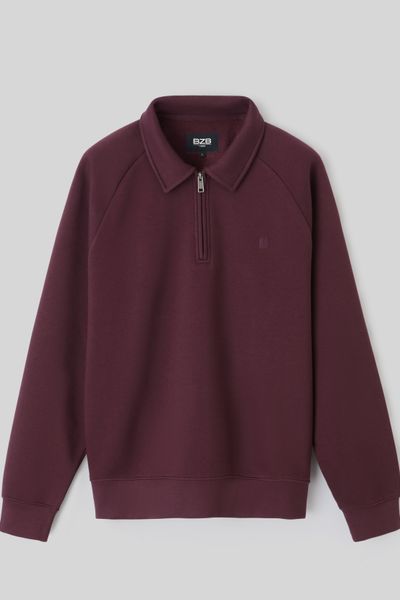 Sweat col polo zippé