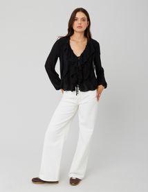 Blouse plumetis à volants