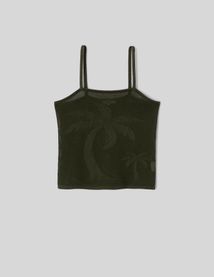 D&eacute;bardeur en crochet motif palmier