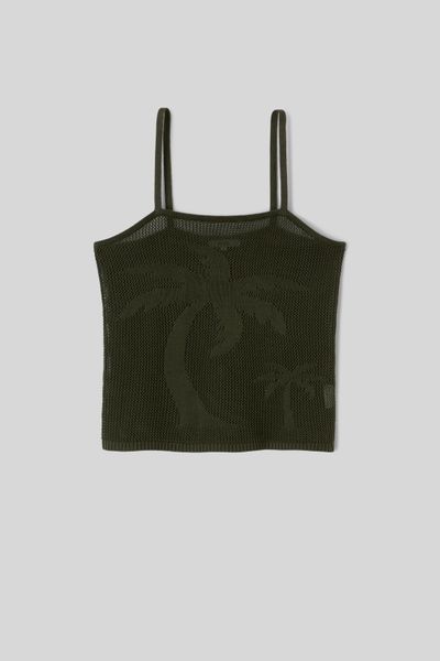 D&eacute;bardeur en crochet motif palmier