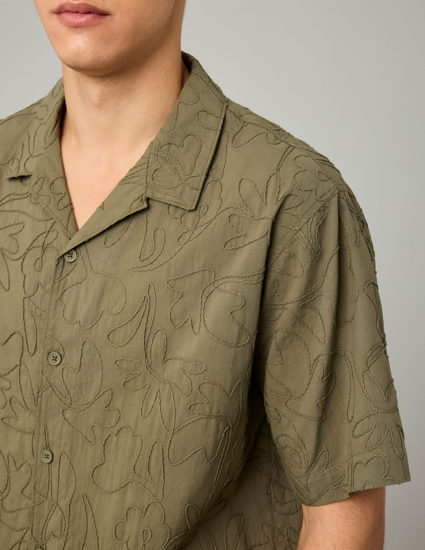 Chemise manches courtes brodée