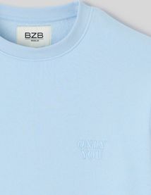 Sweat col rond brodé message