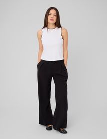 Pantalon large &agrave; pinces