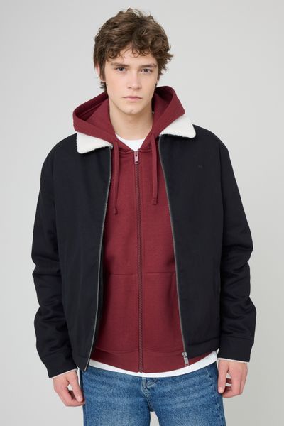 Blouson zippé col sherpa