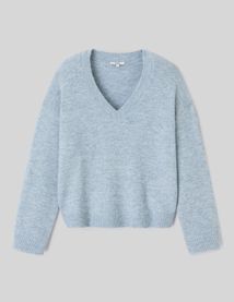 Pull col V pailleté