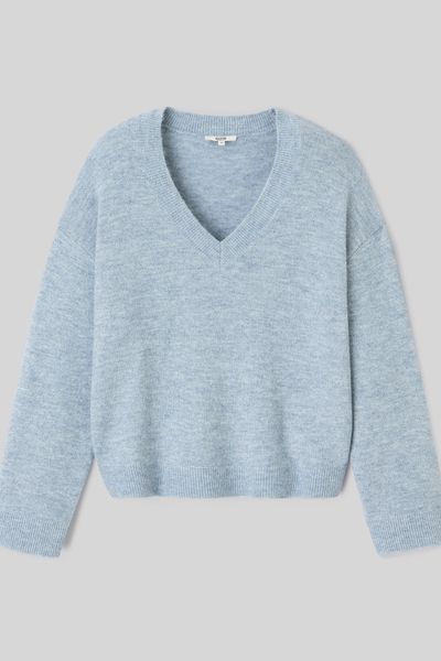 Pull col V pailleté
