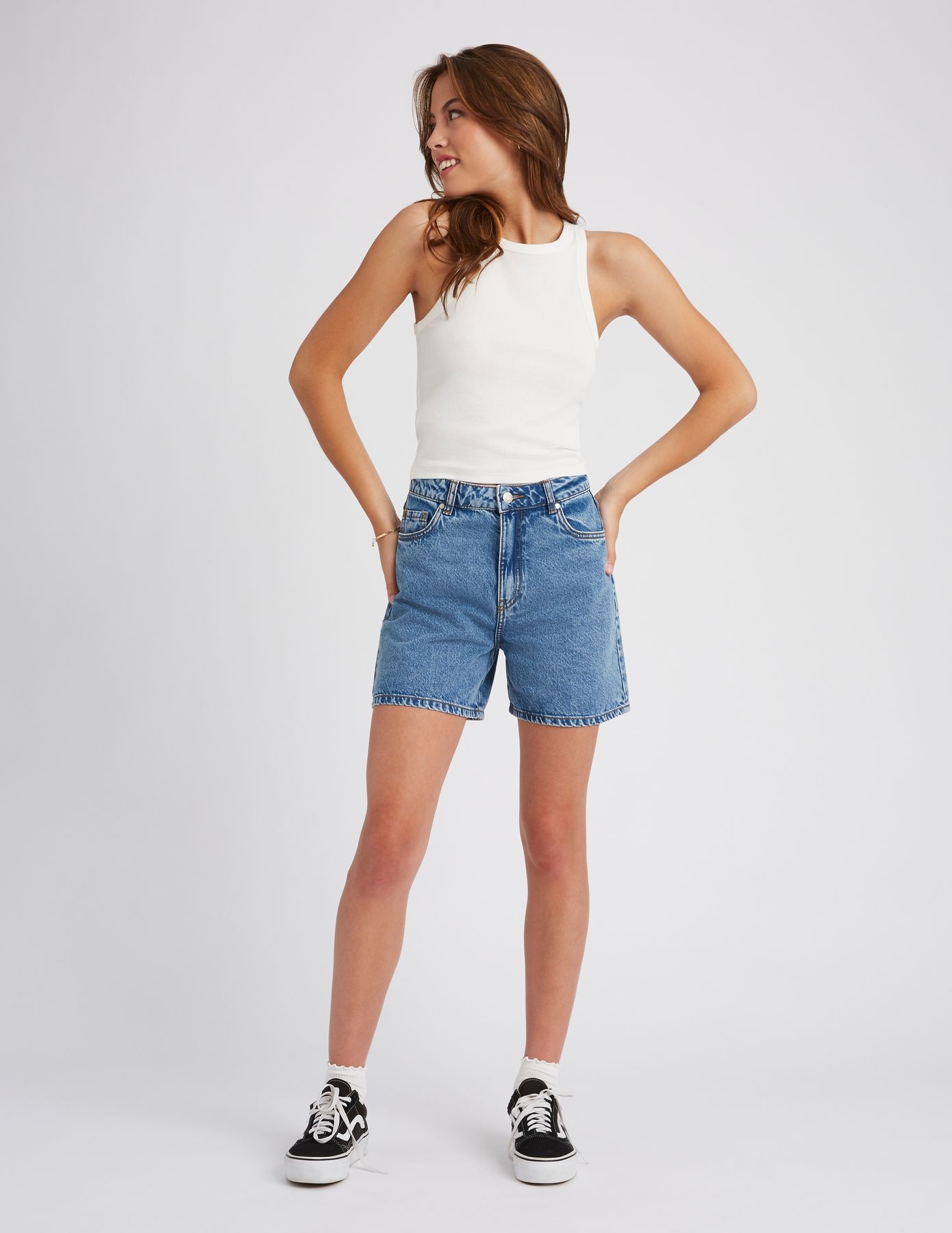 Short en jean mom fit
