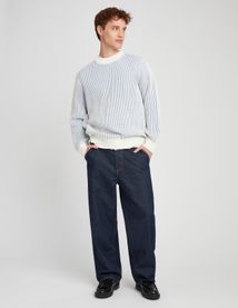 Pull côtelé bicolore