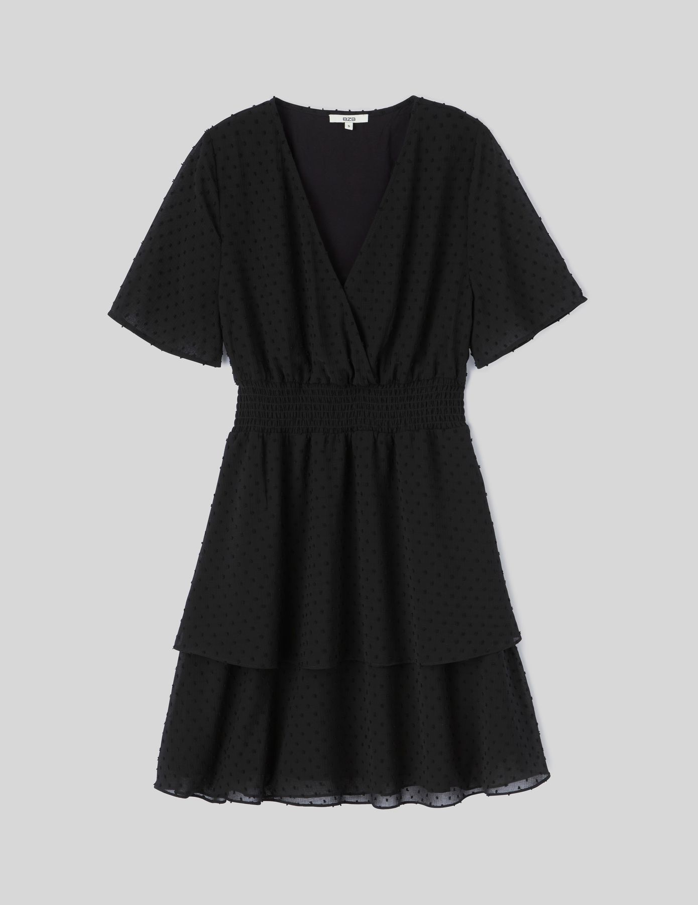 Robe courte plumetis en polyester recycl&eacute;