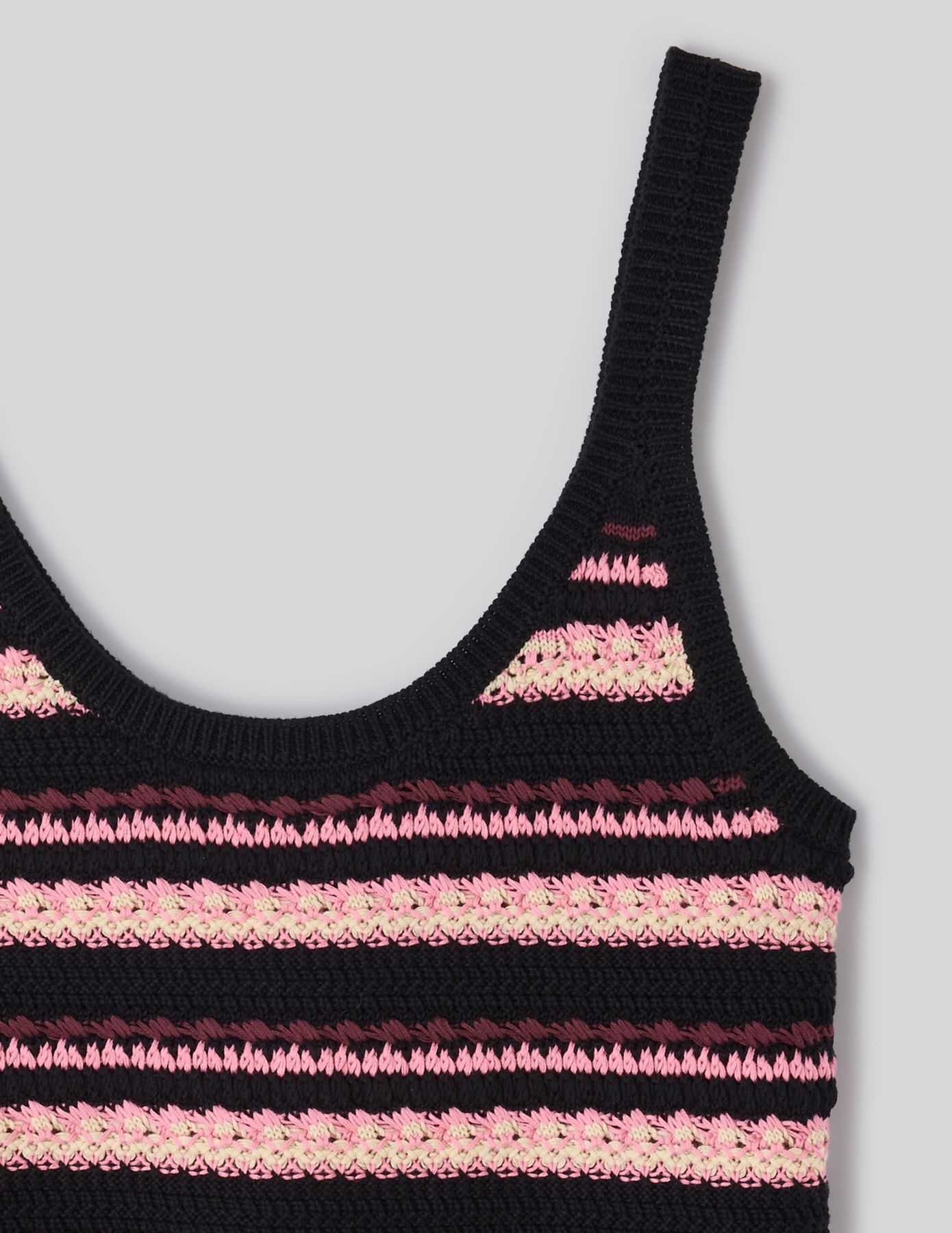 D&eacute;bardeur ray&eacute; en crochet multicolore