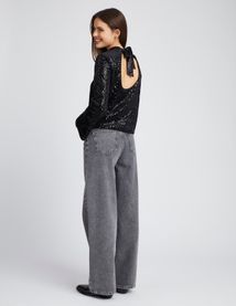 T-shirt dos nu à sequins