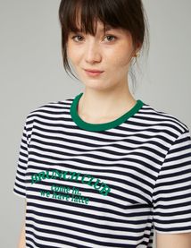 T-shirt rayé brodé