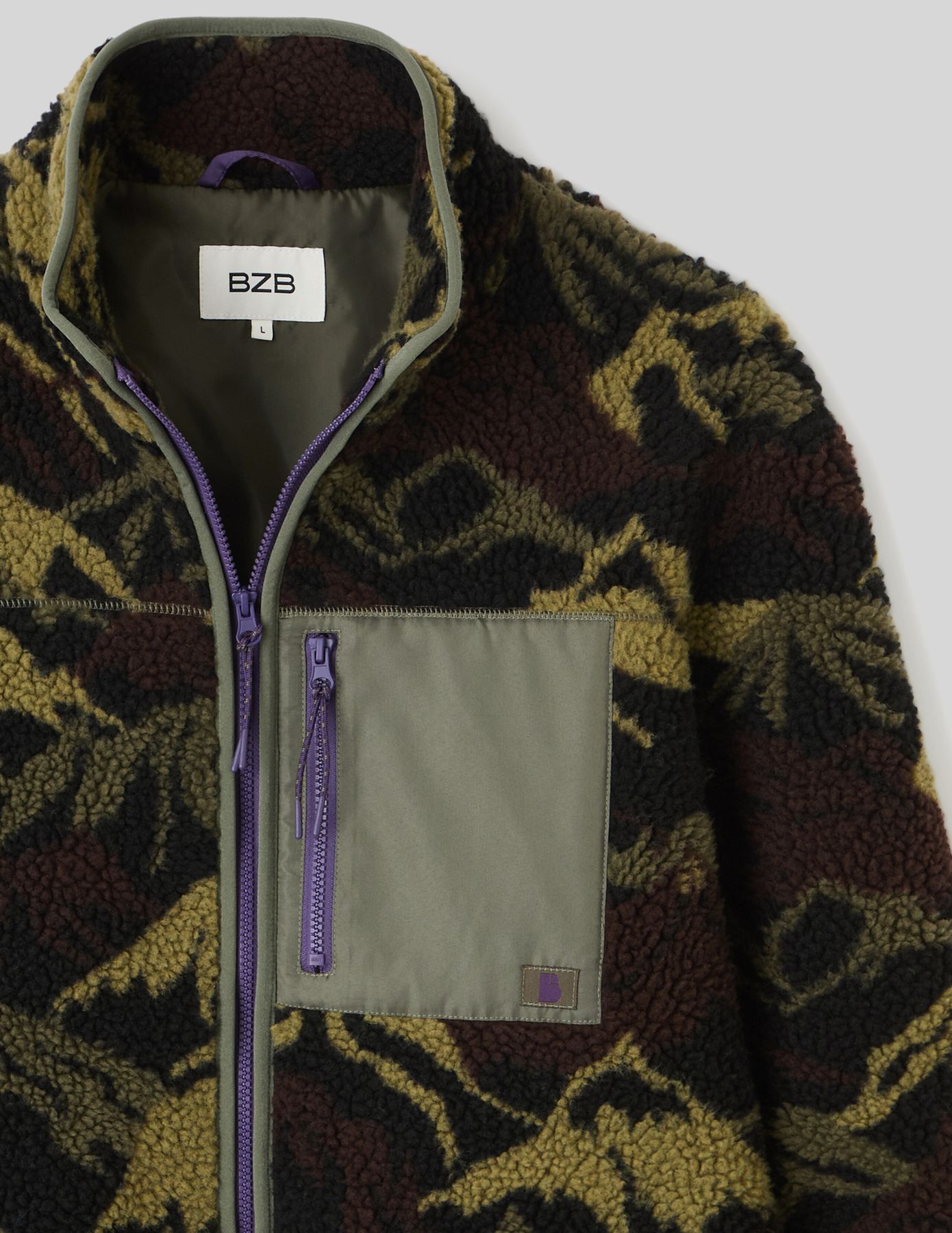 Blouson zippé imprimé sherpa