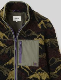 Blouson zippé imprimé sherpa