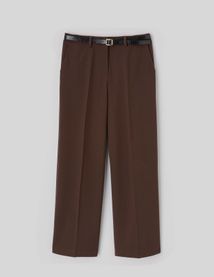 Pantalon droit &agrave; ceinture