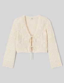 Gilet en crochet à nouer