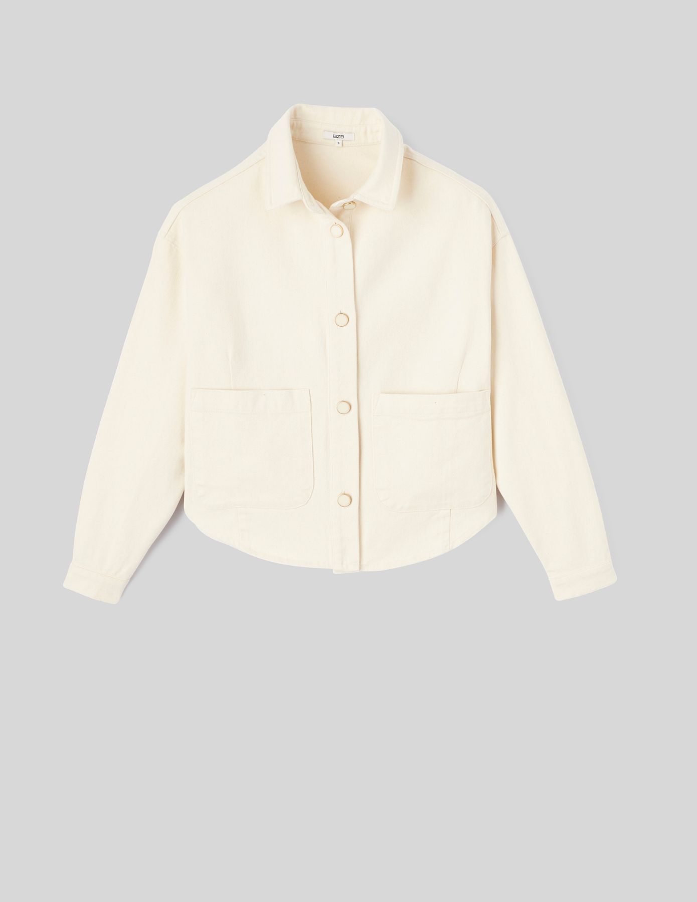 Veste en jean boutons dor&eacute;s