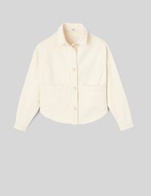 Veste en jean boutons dor&eacute;s