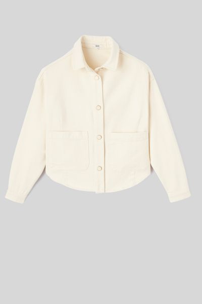 Veste en jean boutons dor&eacute;s